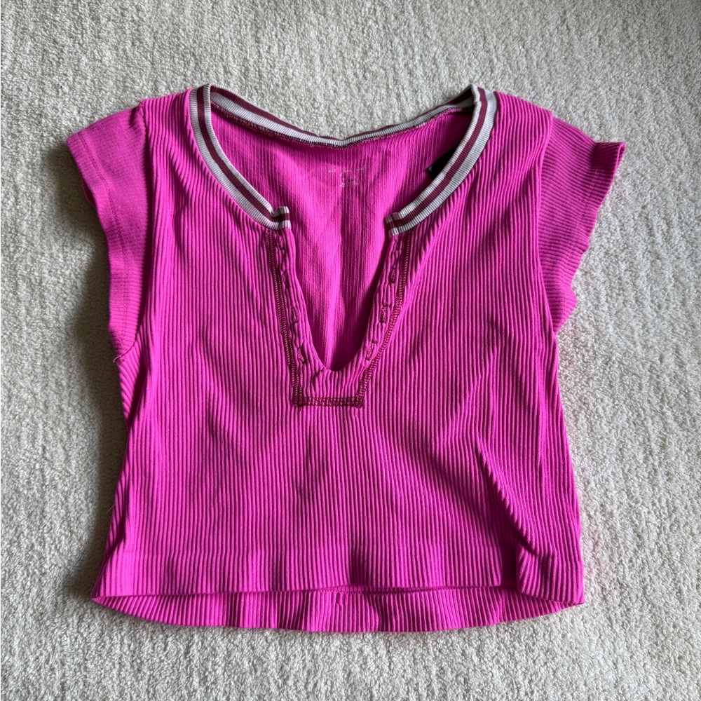 Urban Outfitters Pink Going For Gold Crop Top